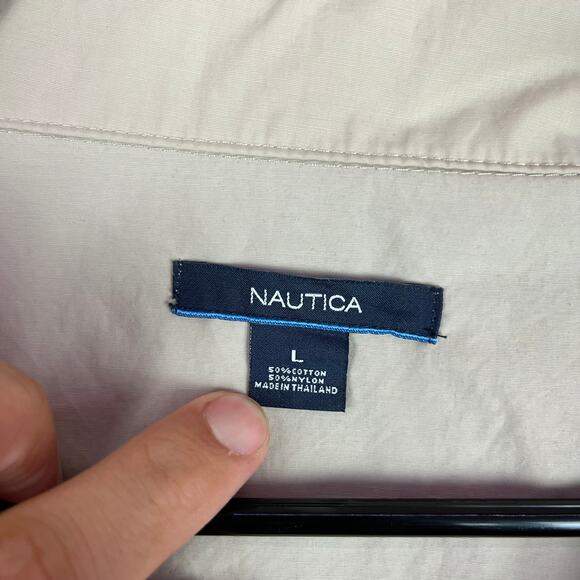 Nautica Womens Jacket Tan Windbreaker Bomber Rain Gorpcore Fly Away Outdoors L - Picture 8 of 12